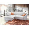 ECKSOFA in Struktur, Chenille Weiss  - Weiss/Silberfarben, Design, Textil/Metall (178/268cm) - Livetastic