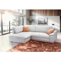 ECKSOFA in Struktur, Chenille Weiss  - Weiss/Silberfarben, Design, Textil/Metall (178/268cm) - Livetastic