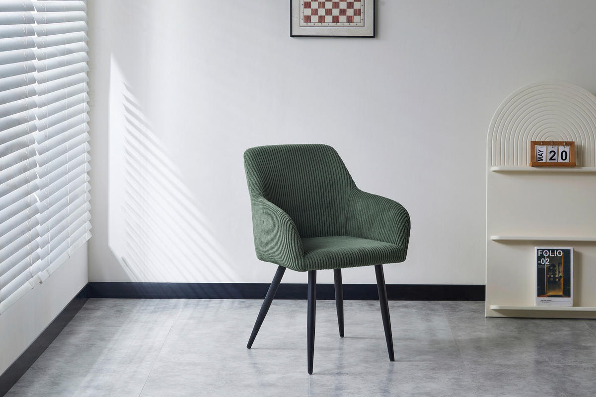 ARMLEHNSTUHL   Webstoff  - Schwarz/Grün, Design, Textil/Metall (56/83,5/59cm) - Ti'me