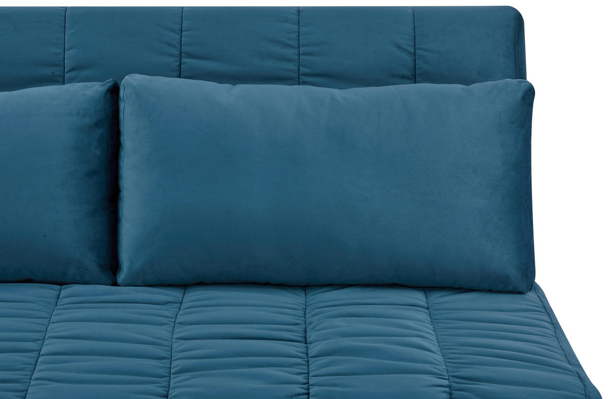 SCHLAFSOFA Samt Dunkelblau  - Schwarz/Dunkelblau, Design, Holz/Textil (143/82/91cm) - Carryhome