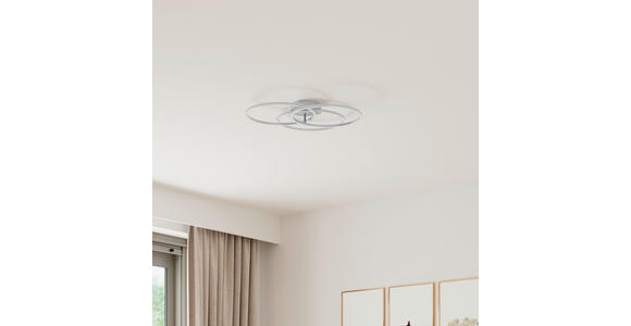 LED-DECKENLEUCHTE Fontana 71/52/9 cm  - Alufarben, Design, Kunststoff/Metall (71/52/9cm) - Novel