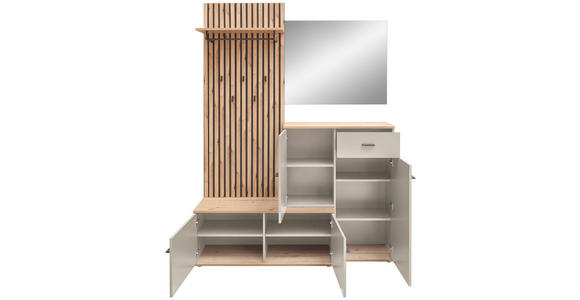 GARDEROBE in 148/199/38 cm - Kaschmir/Eiche Artisan, Design, Glas/Holzwerkstoff (148/199/38cm) - Xora