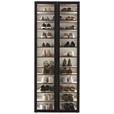 SCHUHSCHRANK  in 80/200/34 cm  - Kaschmir/Schwarz, Design, Glas/Holzwerkstoff (80/200/34cm) - Voleo