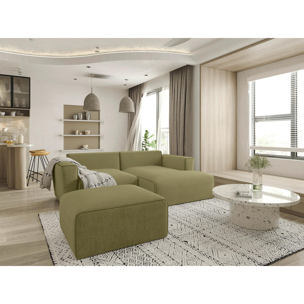 Thumbnail - P & B Ecksofa, Olivgrün, Textil, 2-Sitzer, L-Form, Ottomane rechts, 234x161 cm, Wohnzimmer, Sofas & Couches, Wohnlandsch...