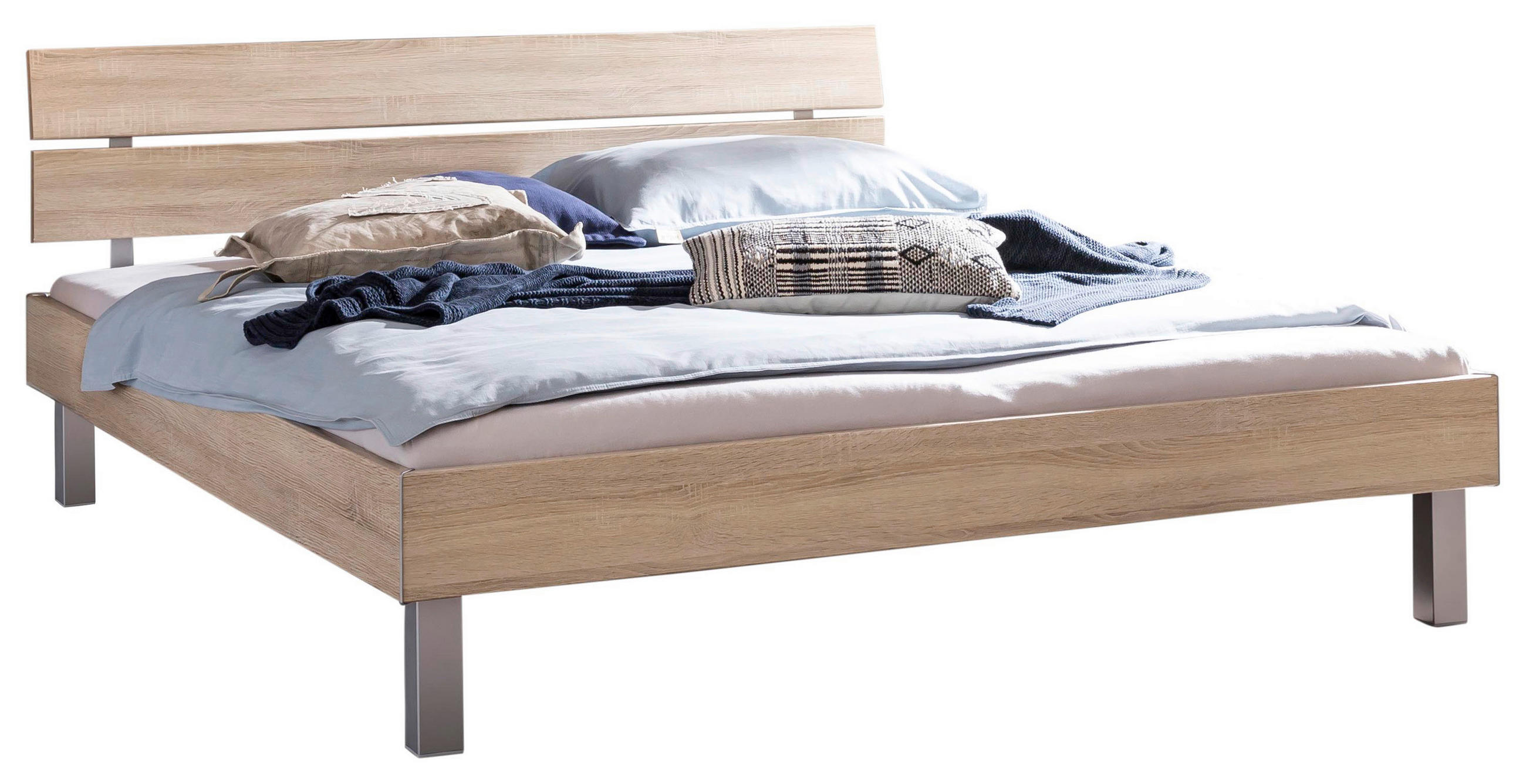 BETT 140/200 cm  in Eichefarben  - Eichefarben, Design, Metall (140/200cm) - Hasena