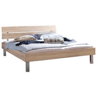 BETT 140/200 cm  in Eichefarben  - Eichefarben, Design, Metall (140/200cm) - Hasena