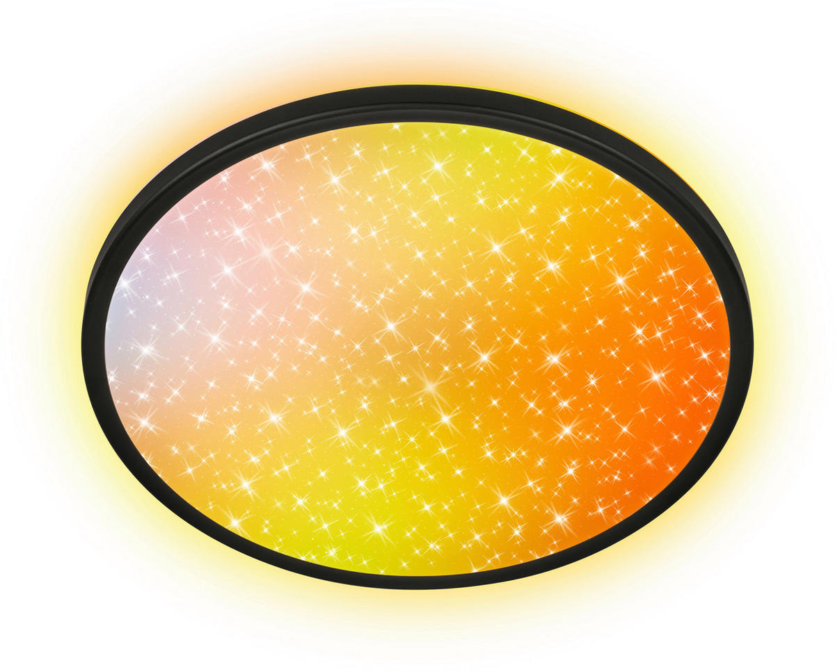 LED-DECKENLEUCHTE Aura Glow 37,5/4,5 cm   - Schwarz, KONVENTIONELL, Kunststoff (37,5/4,5cm) - Briloner