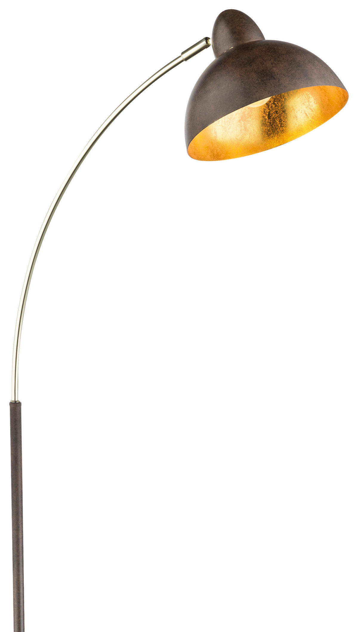 BÖJD LAMPA Gildo 50/23/155 cm    - guldfärgad/rostfärgad, Trend, metall (50/23/155cm) - Globo