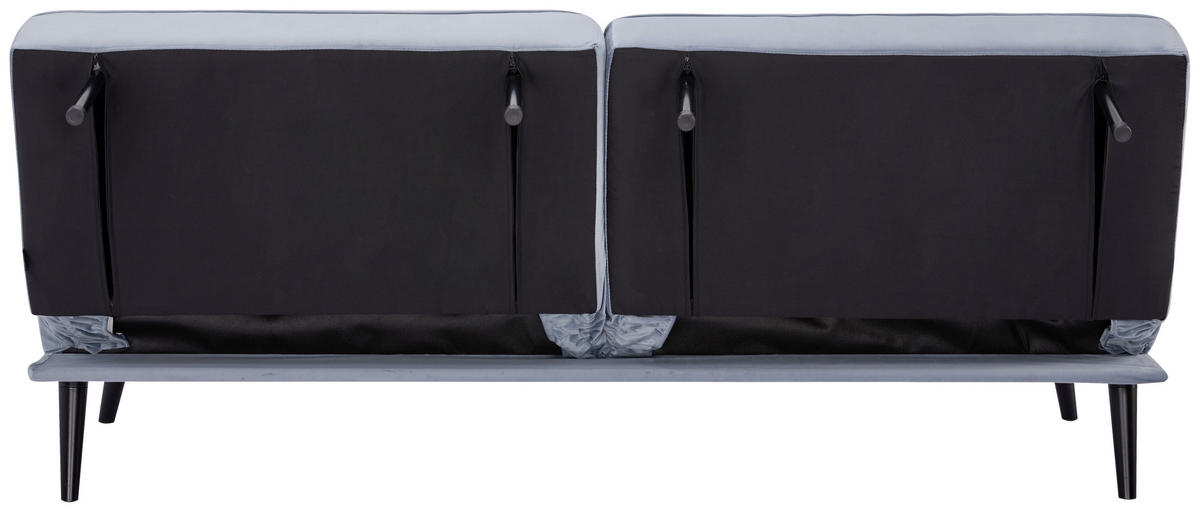 SCHLAFSOFA in Samt Hellblau  - Schwarz/Hellblau, Trend, Holz/Textil (191/81/81cm) - Ti'me