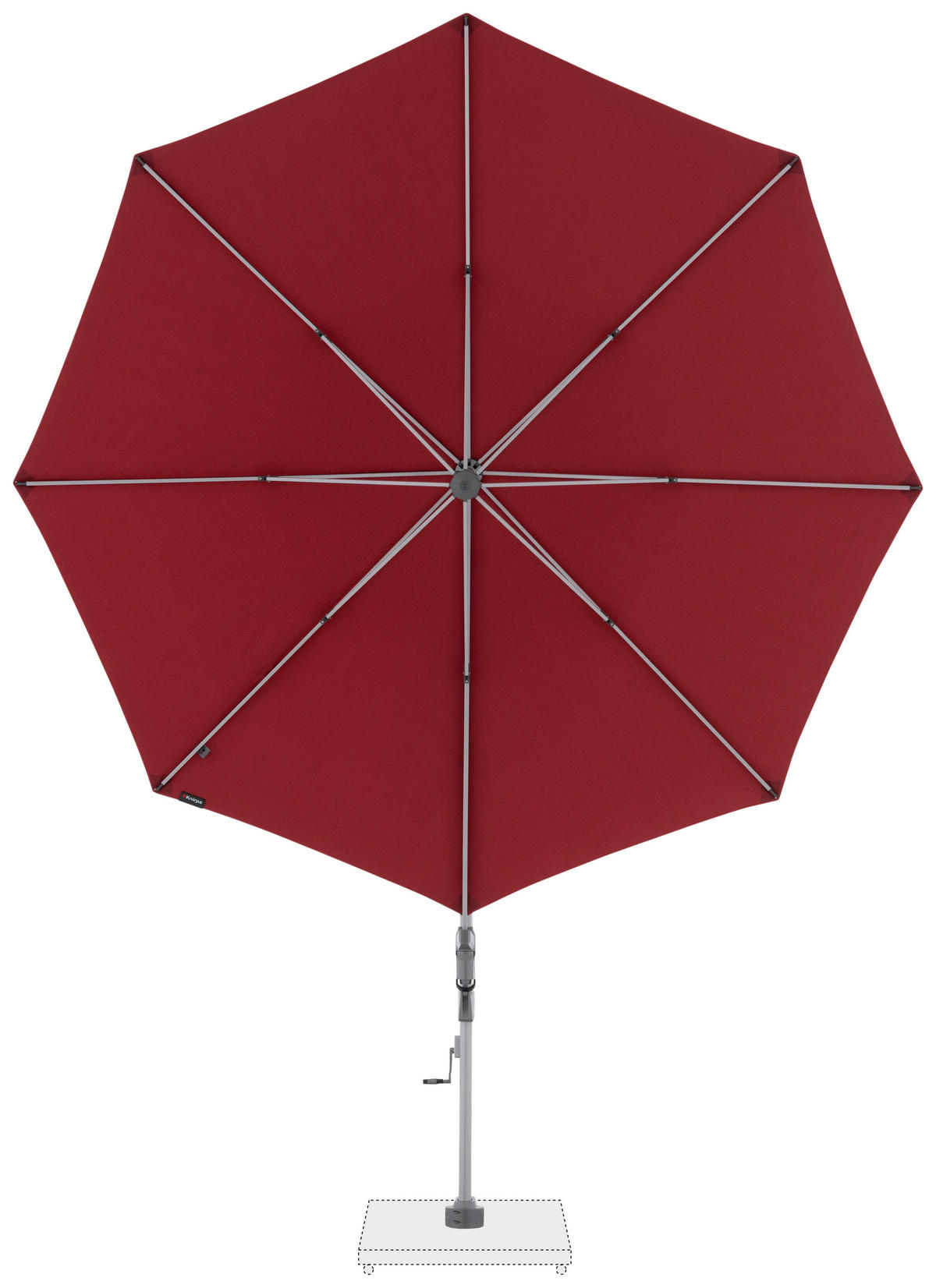 AMPELSCHIRM 340 cm Bordeaux  - Bordeaux/Silberfarben, Basics, Textil/Metall (340/340cm) - KNIRPS