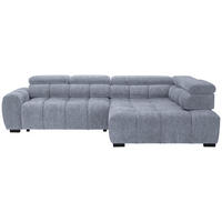 ECKSOFA inkl. Funktionen Grau, Hellblau Webstoff  - Schwarz/Grau, MODERN, Kunststoff/Textil (297/205cm) - Welnova
