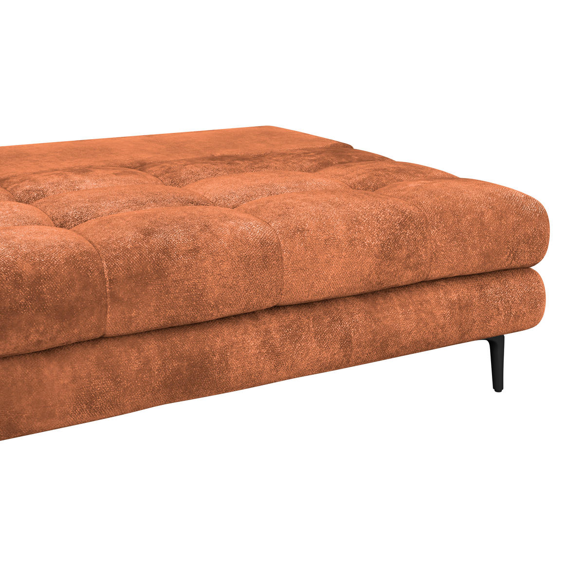 SCHLAFSOFA  mit Liegefunktion, Schlafen auf Sitzhöhe, Rücken echt Chenille Terracotta  - Terracotta/Schwarz, KONVENTIONELL, Textil/Metall (203/94/96cm) - Carryhome