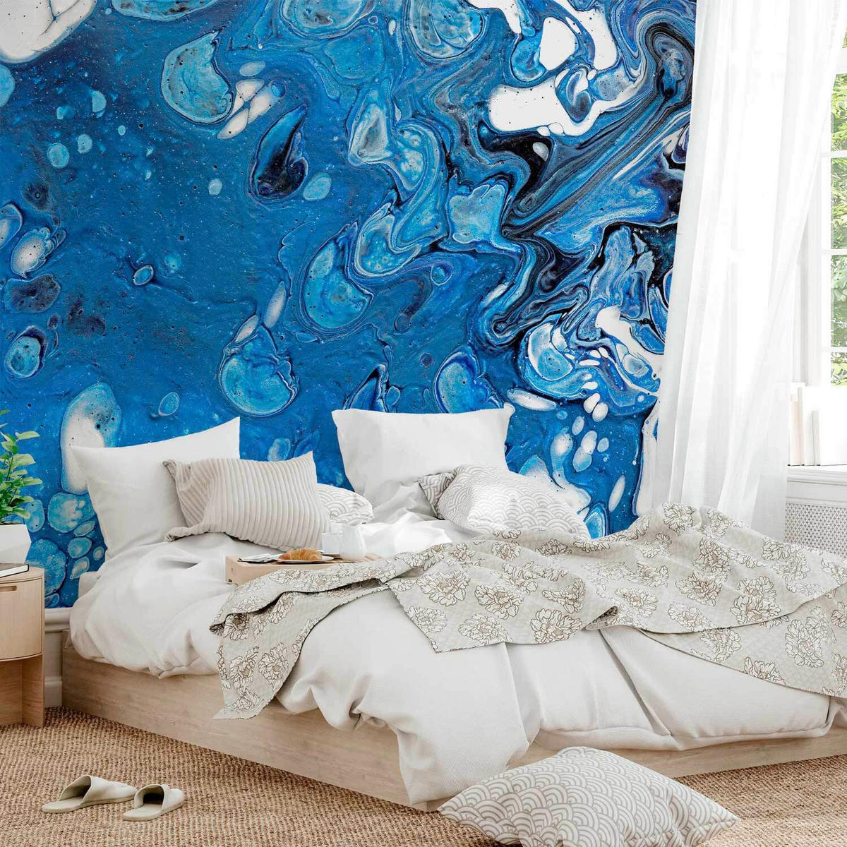 FOTOTAPETE  - Blau/Weiß, LIFESTYLE, Textil (400/280cm) - artgeist