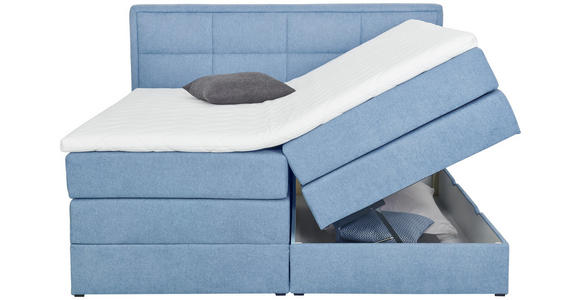 BOXSPRINGBETT 160/200 cm  in Blau  - Blau/Schwarz, KONVENTIONELL, Kunststoff/Textil (160/200cm) - Carryhome