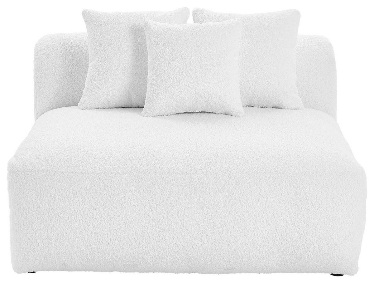 SOFAELEMENT BLOOM Flachgewebe, Teddystoff Weiß  - Weiß, Trend, Textil (85/70/122cm) - Livetastic