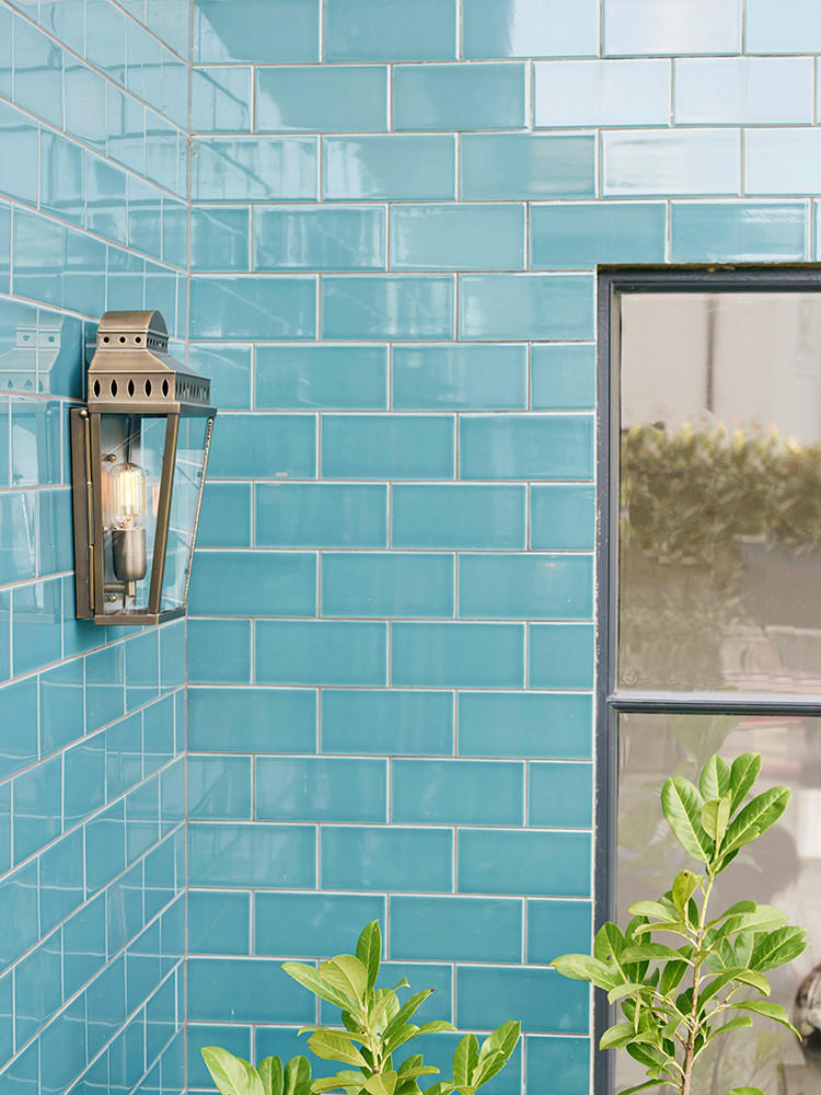 AUSSENWANDLEUCHTE - Nickelfarben, Konventionell, Glas/Metall (22/12/37,5cm) - Elstead Lighting