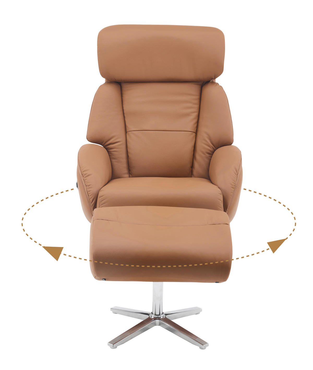 MASSAGESESSEL in Lederlook Braun  - Silberfarben/Braun, Design, Leder/Textil (76/111/87cm) - Livetastic