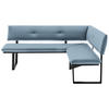 ECKBANK in Metall, Textil Schwarz, Hellblau  - Schwarz/Hellblau, Modern, Textil/Metall (190/150cm) - Cantus