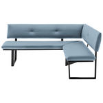 ECKBANK 190/150 cm  in Schwarz, Hellblau  - Schwarz/Hellblau, MODERN, Textil/Metall (190/150cm) - Cantus