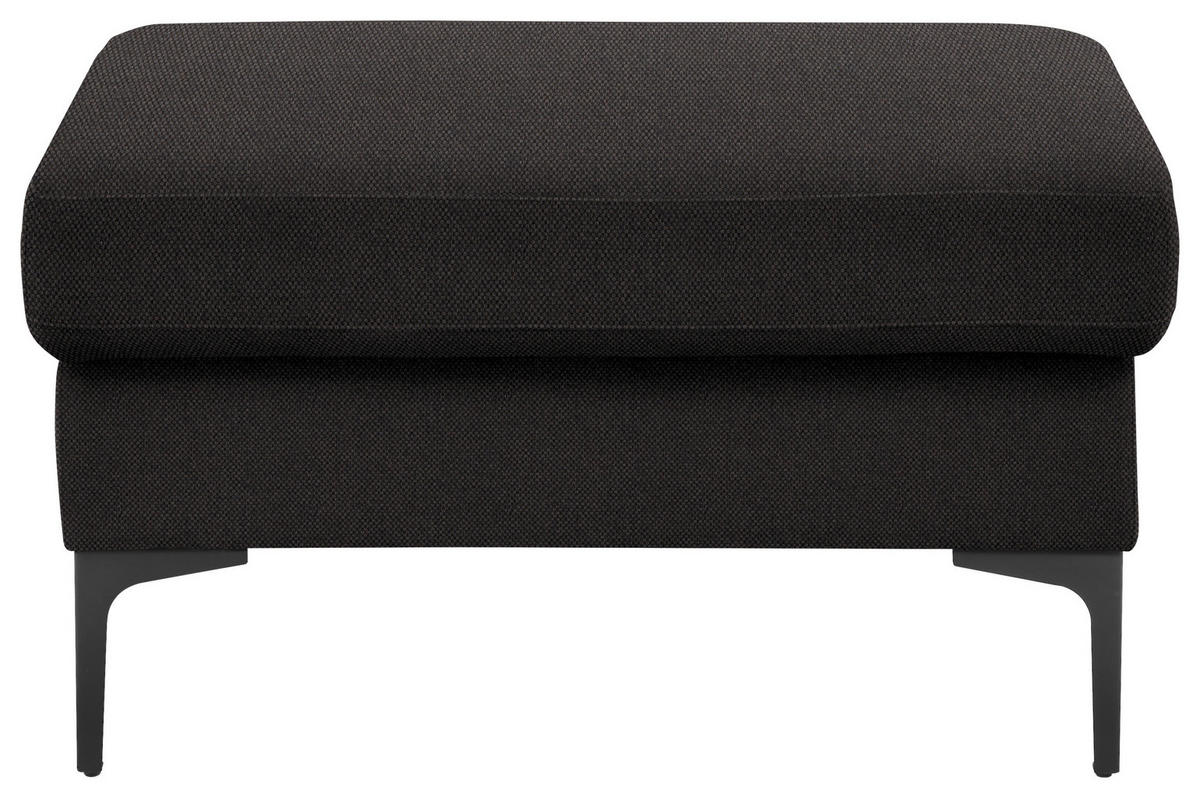 3-SITZER-SOFA in Flachgewebe Dunkelbraun  - Dunkelbraun/Schwarz, Design, Textil/Metall (226/89/97cm) - Pure Home Lifestyle