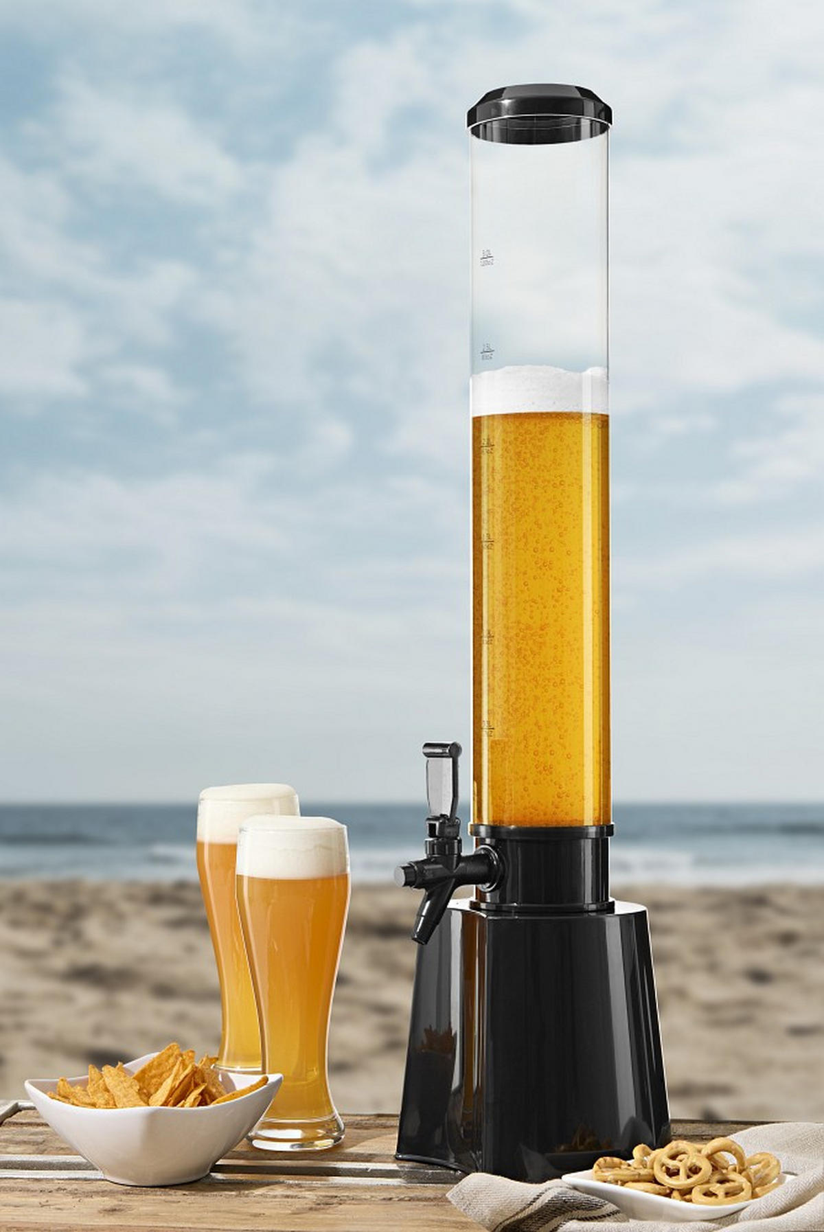 GETRÄNKESPENDER - Transparent/Schwarz, Basics, Kunststoff (20/18/76cm) - EASYMAXX