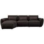 ECKSOFA  in Chenille Schwarzbraun  190/340 cm  - Schwarzbraun/Walnussfarben, Design, Kunststoff/Textil (190/340cm) - Belluti