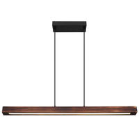 LED-HÄNGLAMPA 90/8/120 cm  - svart/mörkbrun, Natur, metall/trä (90/8/120cm) - Globo