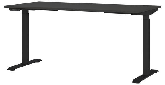 SCHREIBTISCH 160/80/72-118 cm in Schwarz, Graphitfarben - Schwarz/Graphitfarben, MODERN, Holzwerkstoff/Metall (160/80/72-118cm) - Novel