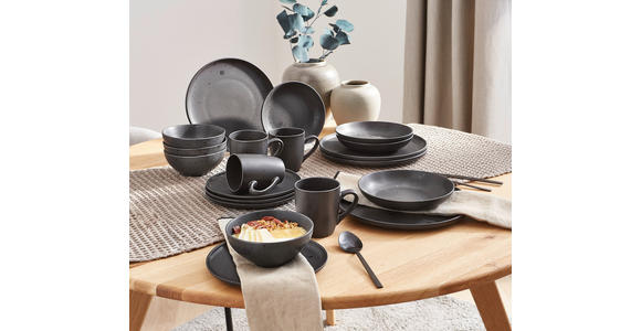 KOMBISERVICE Black Pearl 20-teilig - Schwarz, Design, Keramik - Novel