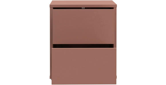 NACHTSCHRANK 50/58/42 cm  - Silberfarben/Terracotta, Trend, Holzwerkstoff/Kunststoff (50/58/42cm) - Carryhome
