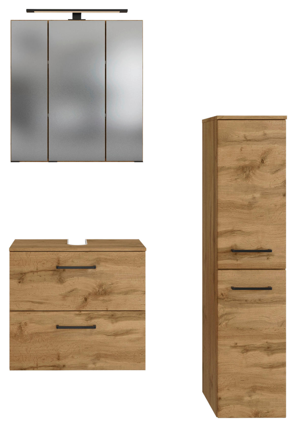 BADEZIMMER  in 90 cm  - Eichefarben, MODERN, Holzwerkstoff (90cm) - Held