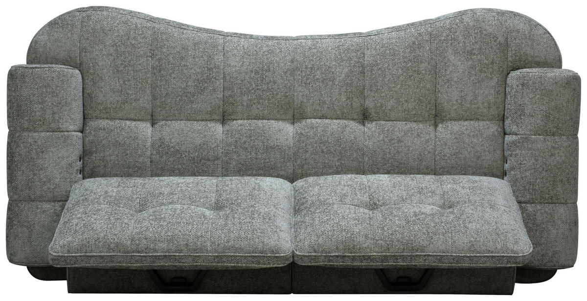 2-SITZER-SOFA Chenille Grau  - Schwarz/Grau, Design, Kunststoff/Textil (230/84/104/111/122cm) - Livetastic