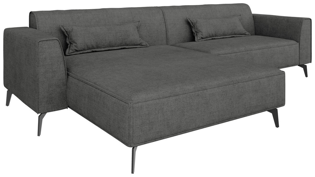 ECKSOFA Chenille Dunkelgrau  - Hellbraun/Dunkelgrau, Modern, Textil/Metall (190/295cm) - Carryhome