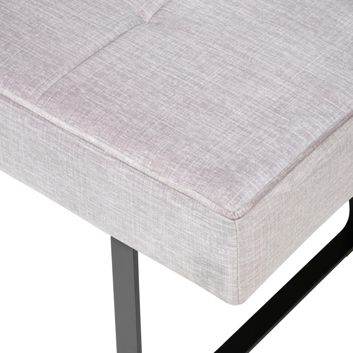 SITZBANK 140/88/62 cm Samt Hellgrau  - Hellbraun/Hellgrau, KONVENTIONELL, Textil/Metall (140/88/62cm) - MID.YOU