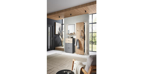 GARDEROBE 4-teilig in 128,8/205,5/37,1 cm - Design, Glas/Holz (128,8/205,5/37,1cm) - Dieter Knoll