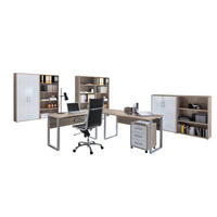 BÜRO - Weiß Hochglanz/Sonoma Eiche, MODERN, Holzwerkstoff/Metall - MID.YOU