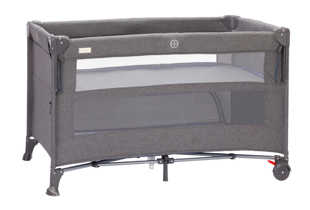 REISEBETT VARIANT   - Grau, Basics, Textil/Metall (125/65cm) - Jimmylee