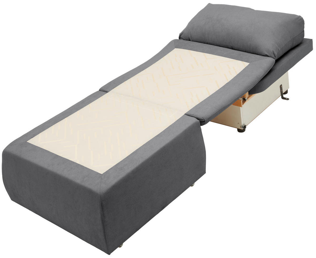 SCHLAFSESSEL  mit Jacquard Grau  - Schwarz/Grau, KONVENTIONELL, Kunststoff/Textil (87/95/87cm) - Livetastic