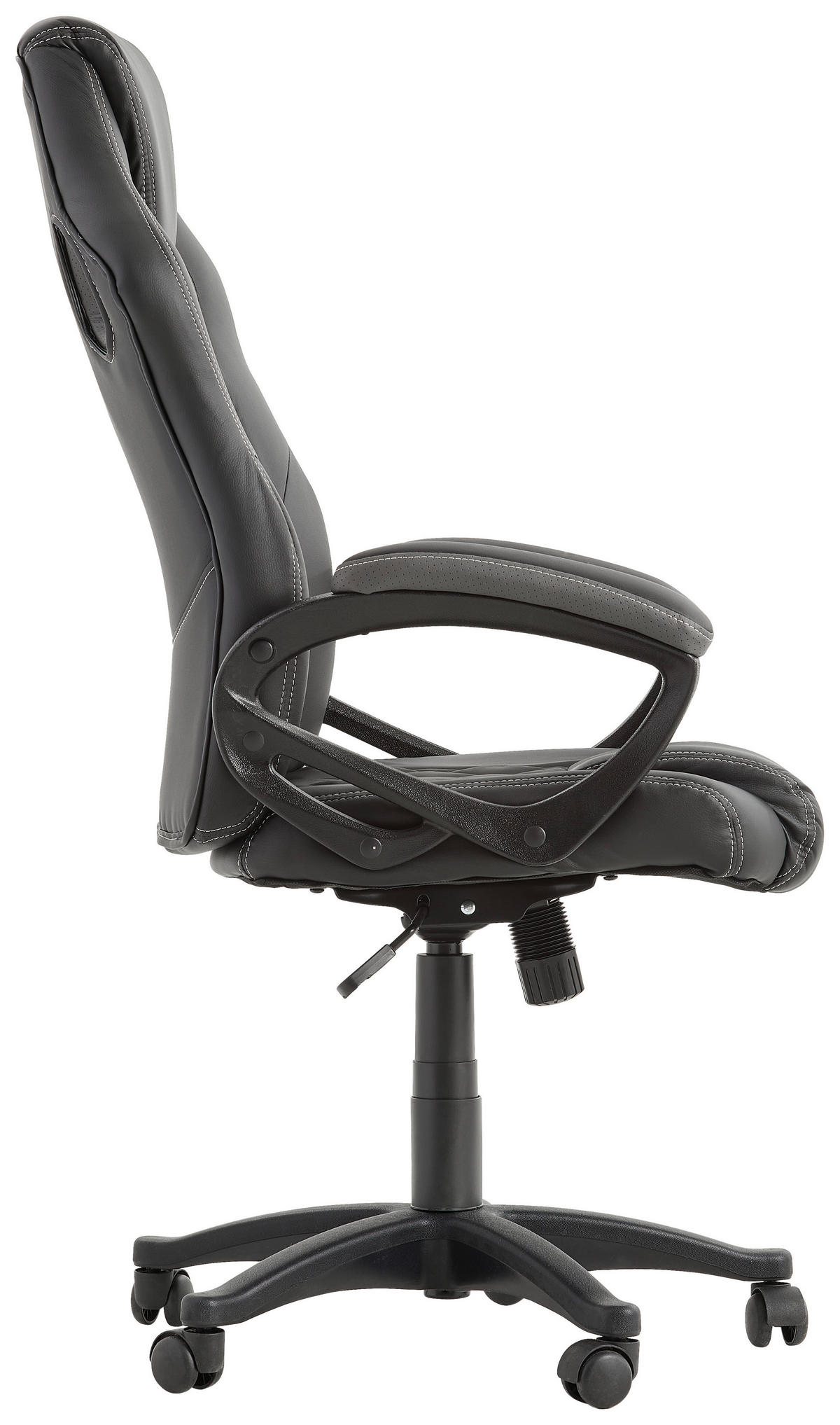 GAMINGSTUHL  in Lederlook Schwarz  - Weiss/Schwarz, Design, Kunststoff/Textil (63/113-122/70cm) - Xora