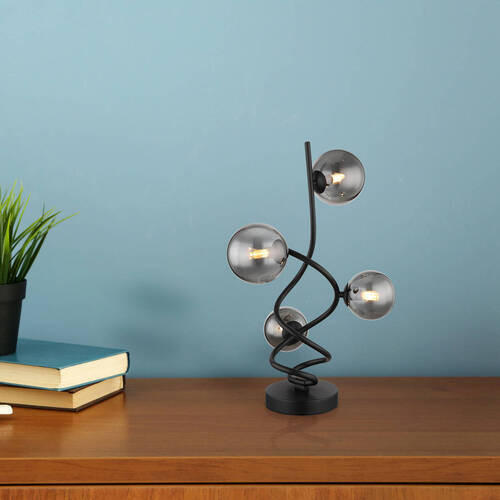 NAMIZNA LED-SVETILKA 15/52 cm - črna, Design, kovina/umetna masa (15/52cm) - Globo