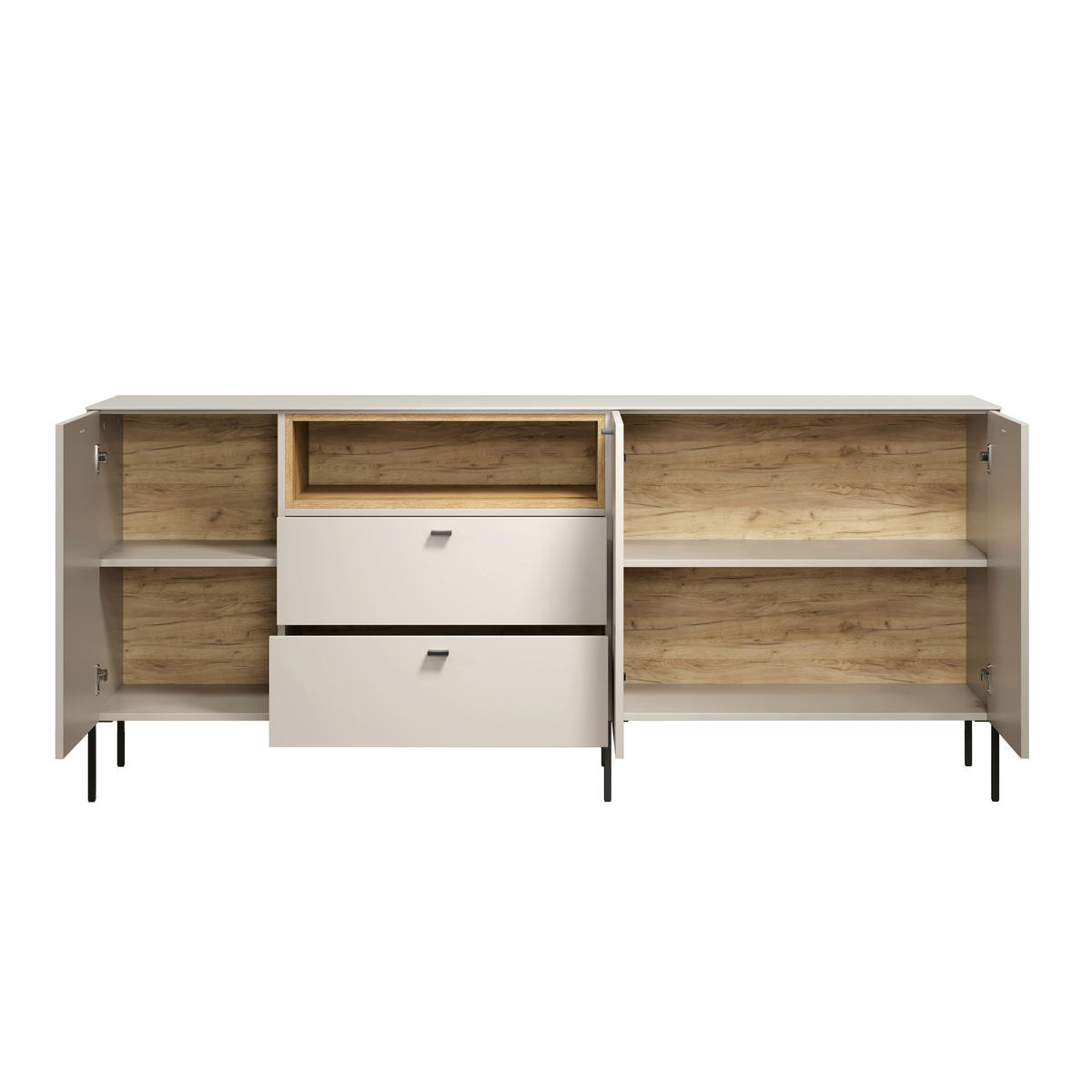 SIDEBOARD Sao Paulo WO 197/85/42 cm 2 Schublade(n)  - Kaschmir/Eichefarben, Basics, Holzwerkstoff/Metall (197/85/42cm) - MID.YOU