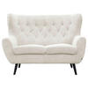 2-SITZER-SOFA Cord Creme  - Creme/Schwarz, Design, Holz/Textil (137/101/95cm) - Stylife