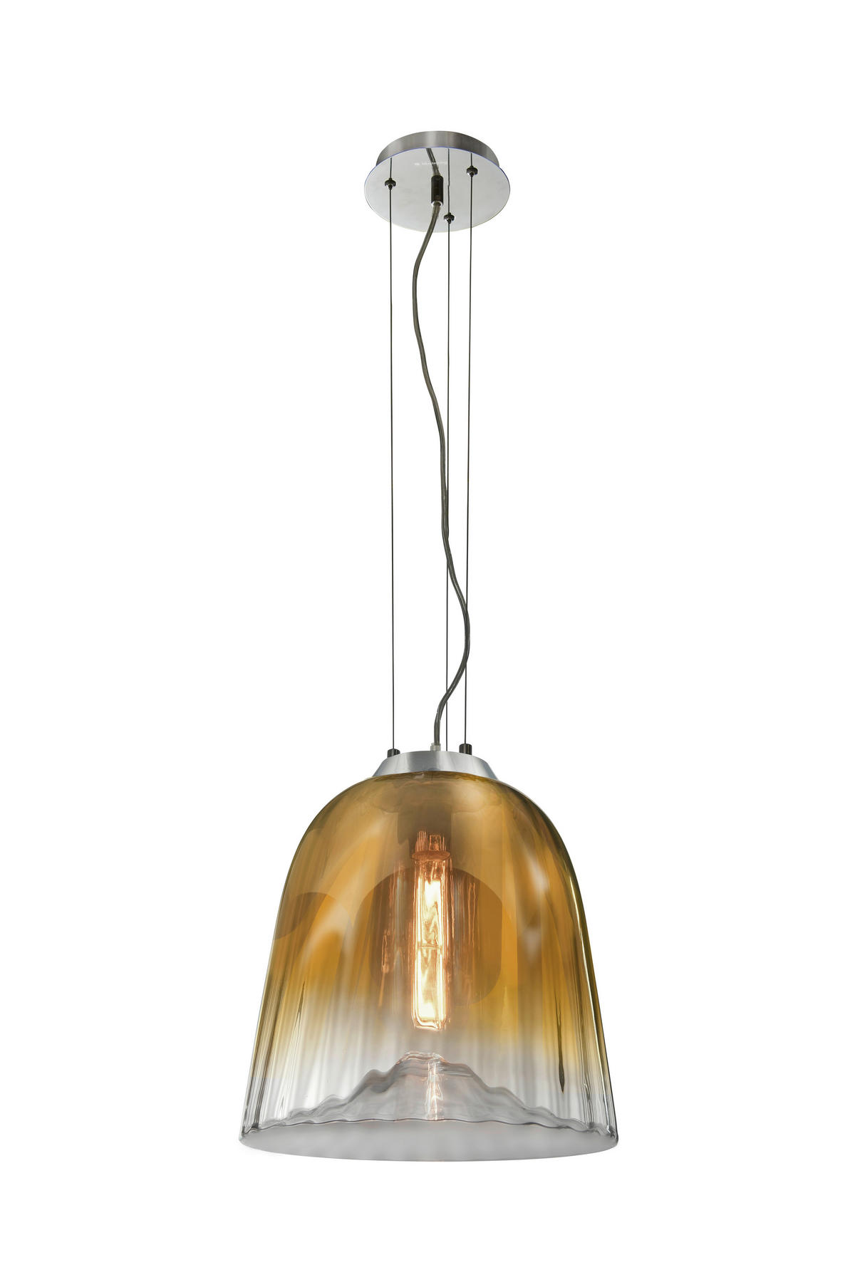 Hängeleuchte 30/34 cm  - Chromfarben/Goldfarben, Basics, Glas/Metall (30/34cm) - Musterring