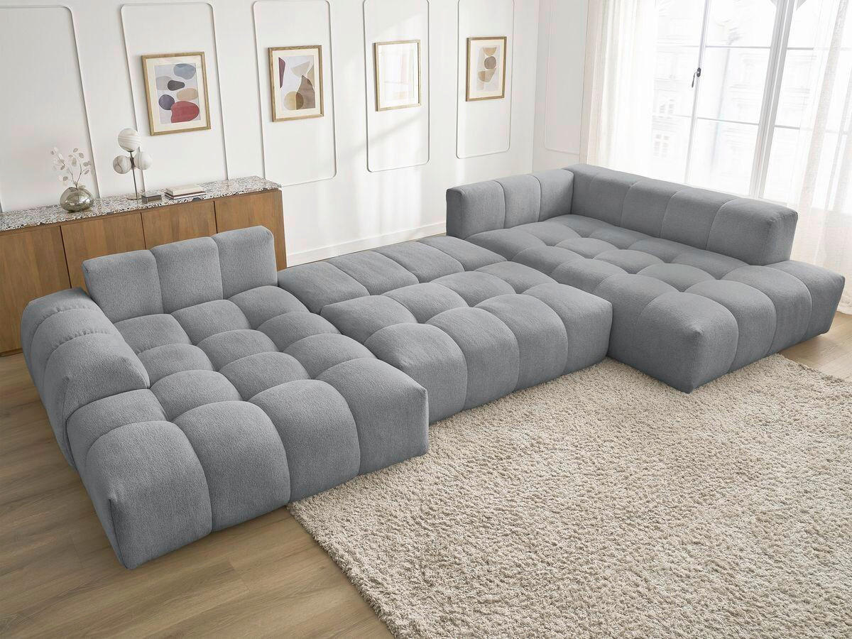 ECKSCHLAFSOFA EVEREST  mit Rücken echt, Armteil links, Armteil rechts Flachgewebe Dunkelgrau  - Dunkelgrau/Schwarz, MODERN, Kunststoff/Textil (198/423/212cm)