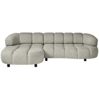 ECKSOFA Hellgrau Webstoff  - Hellgrau/Schwarz, Design, Holz/Textil (183/284cm) - Welnova