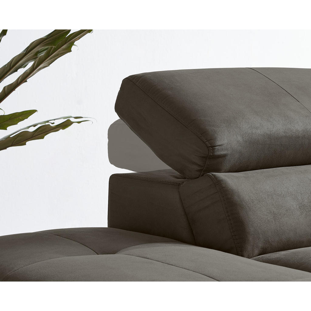 Thumbnail - Novel Ecksofa, Anthrazit, Holz, Textil, Eiche, 5-Sitzer, Ottomane links, L-Form, 282x226 cm, Stoffauswahl, seitenverkehr...