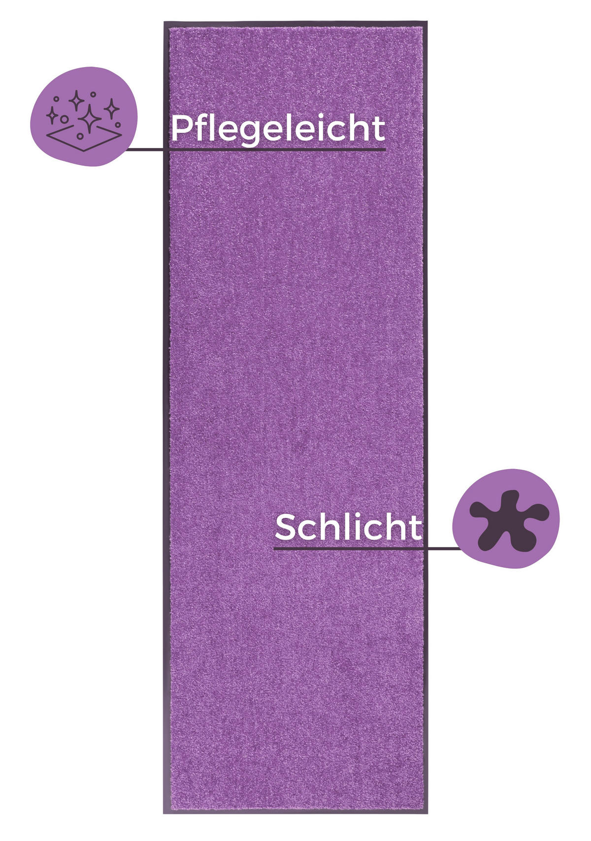 SCHMUTZFANGMATTE  60/180 cm  Lila  - Lila, Basics, Kunststoff/Textil (60/180cm) - Hanse Home