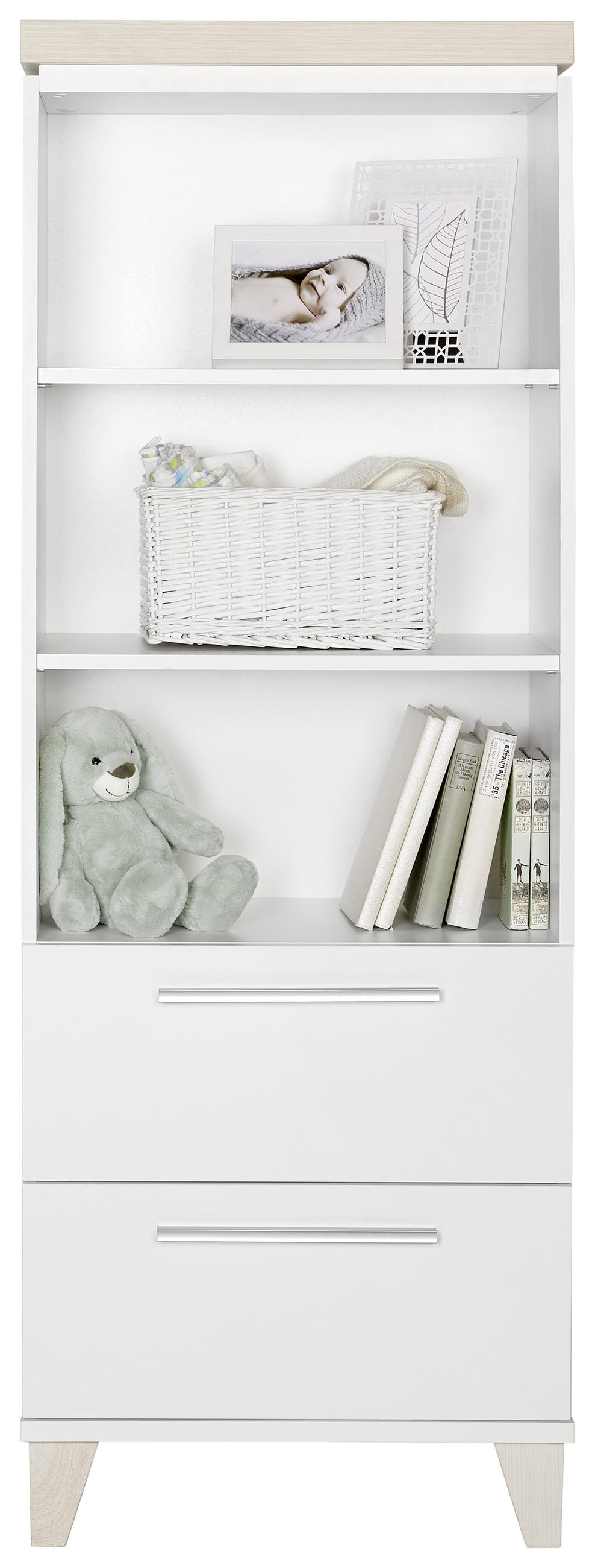 BABYHYLLA Ramon  - vit/björkfärgad, Trend, trämaterial/plast (60/163/36,5cm) - My Baby Lou