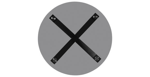 BEISTELLTISCH 50/50/55 cm Grau, Schwarz rund  - Schwarz/Grau, Design, Glas/Metall (50/50/55cm) - Xora