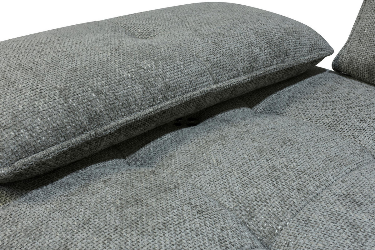 ECKSOFA Grau Chenille  - Schwarz/Grau, Design, Kunststoff/Textil (314/162cm) - Livetastic